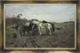 Johan Frederick Cornelis Scherrewitz, Landschap met boer en paardenkar, Olieverf op linnen