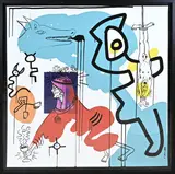 Druk Keith Haring, Fantasie figuren, Lithografie op papier