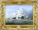 Thomas Heesakkers, Zeeslag, Olieverf op paneel