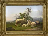 Jan Strijbos, Romantisch landschap, Olieverf op paneel