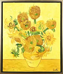 Stilleven (naar Vincent van Gogh) by Gesigneerd Linda, Olieverf op linnen, offered Apr 2024