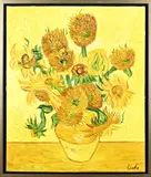 Gesigneerd Linda, Stilleven (naar Vincent van Gogh), Olieverf op linnen