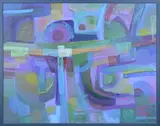 Abstracte compositie by Ootmarsum Vroeg werk van Ton Schulten, Olieverf op linnen, offered Apr 2024