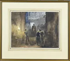 Charles Rochussen, Kerkinterieur, Aquarel op papier