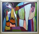 Theo Mackaay, Twee figuren, 2008, Olieverf op linnen