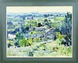 Emile Viegers, Landschap Frankrijk, Olieverf op schilderskarton