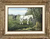 Dirk Meesters, Paarden in de wei, Olieverf op linnen