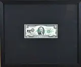 Ingelijst Andy Warhol 2 Dollar biljet + certificaat, 2 Dollar biljet
