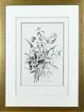 E. van der Ven, Wilde bloemen compositie, 1910, Tekening op papier