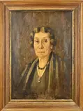 Georg Clausen, Dames portret, Olieverf op linnen