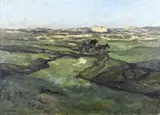 Frans Smissaert, Duinlandschap met paardenkar, Olieverf op linnen