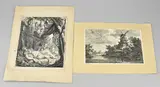 Twee gravures, 17e - 18e Eeuw, Twee gravures