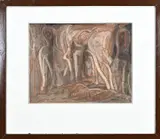 Riek Schagen, Ontmoetingen 2, Pastel op papier