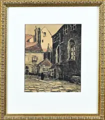 Chris Soer, Stadsgezicht, Gemengde techniek op papier