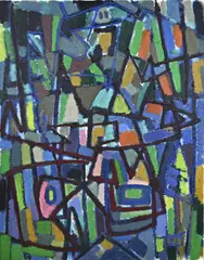 Eef de Weerd, Abstract, Olieverf op linnen