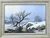 José Marin, Winters landschap met wolven, Olieverf op linnen