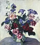 Betsy van Gelder Dom, Vaas met rozen, Olieverf op linnen