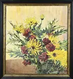 Harry Lips, Bloemen, Olieverf op linnen