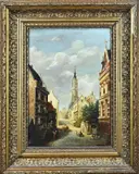 J.J. Vielvoye, Stadsgezicht, Olieverf op linnen