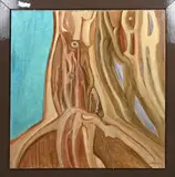 Riek Schagen, Abstract landschap, Olieverf op linnen