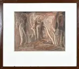 Riek Schagen, Ontmoetingen 2, Pastel op papier