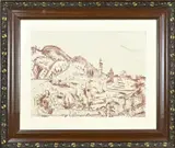 Jan Wiegers, Berglandschap Zwitserland, Lithografie op papier