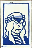 Monogram J.C., Arabische jongen uuit Kuifje serie, Olieverf op paneel