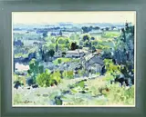 Emile Viegers, Landschap Frankrijk, Olieverf op schilderskarton