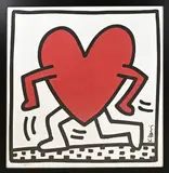 Keith Haring, Lopend hart, Litho op papier