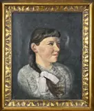 1900 by Antiek Duits meisjesportret, Olieverf op linnen, offered Jan 2024