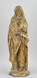 H 62,5 cm. by 16e - 17e Eeuws religieus figuur van larikshout, 16e - 17e Eeuws religieus figuur van larikshout, offered Jan 2024