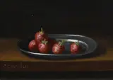 Aarbeien op tinnen bord by C. Cornelisz, Olieverf op paneel, offered Oct 2023
