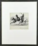 Alex Wagner, Wagenrennen, Sepia op papier