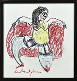 Anton Heyboer, Dame van lichte zeden, Pastel op papier