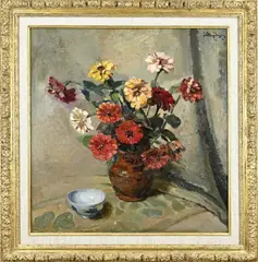 Willem Jansen, Bloemstilleven, Olieverf op linnen