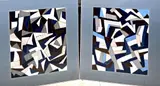 Twee werken van Eef de Weerd, Abstracte composities, Pastels op papier