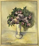 Karel Colnot, Vaas met bloemen, Olieverf op paneel