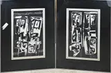 Twee werken van Eef de Weerd, Abstract/Figuratief, Zwarte inkt op papier