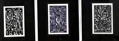 Drie werken van Eef de Weerd, Abstract, Stift op papier