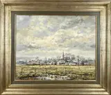 Jos Leurs, Dorpsgezicht Hulsel, 1947, Olieverf op linnen