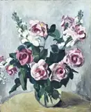 Betsy van Gelder, Vaas met rozen, Olieverf op linnen