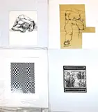 Vier diverse werken van Corinna Kirchner, Divers, 2x Vrouwelijk naakt, tekening