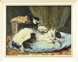 J. de Vries, Poezen familie, Olieverf op linnen