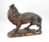 Antieke houtgesneden wolf, 1900