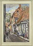 Erasmus Bernard van Dulmen Krumpelman, Dorpsstraat Elburg, Olieverf op linnen