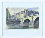 Pol Dom, Brug te Parijs, Gouache op papier