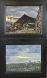 2x werken Eugen Surich 1886-1941, Indonesische landschappen, Olieverf op linnen