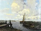 Gerardus Johannes Delfgaauw, Havengezicht Willemstad, Olieverf op linnen