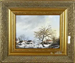 A. van Haften, Hollands wintergezicht, Olieverf op linnen