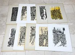 Tien werken van Eef de Weerd, Abstract, Tien abstracte werken op papier